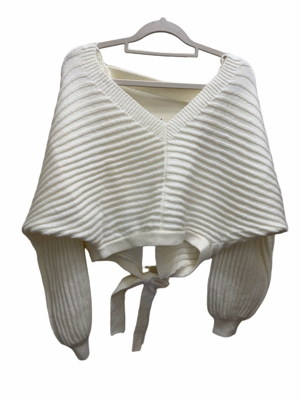 HYFVE Women's White Open Back Sweater Size Small